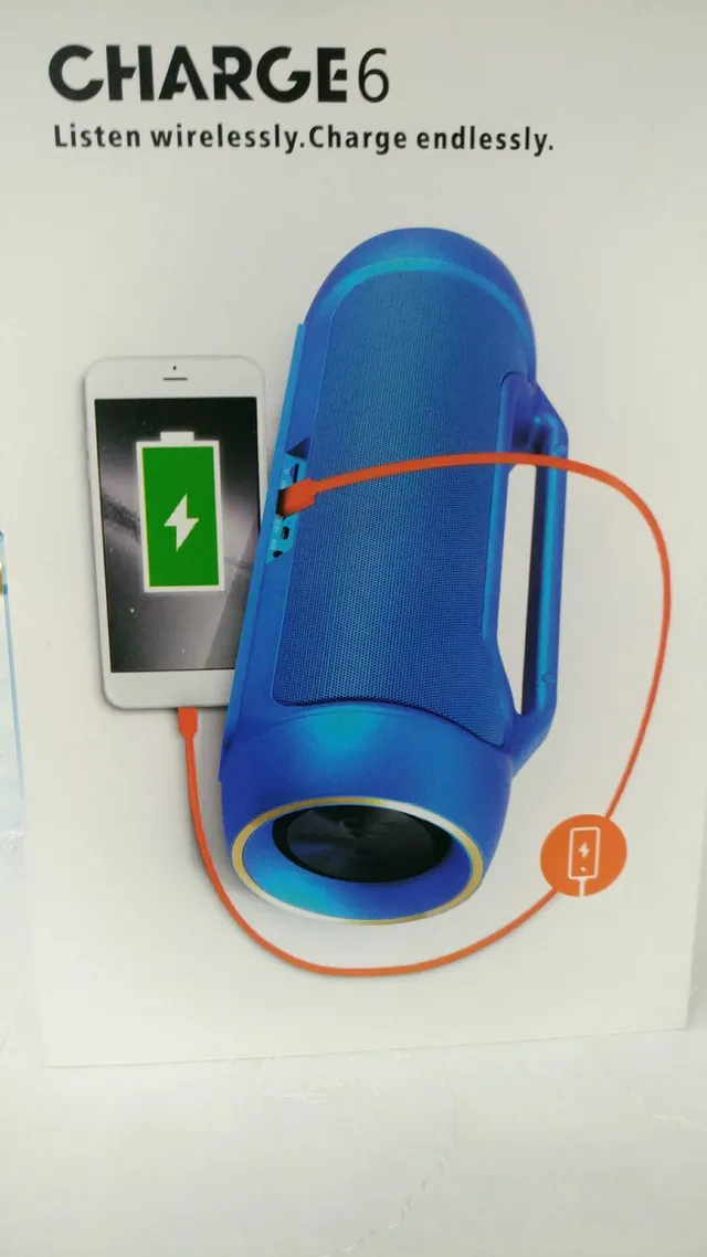 JBL Blue Red Cylindrical Body Integrated Top Handle Portable Speaker 18