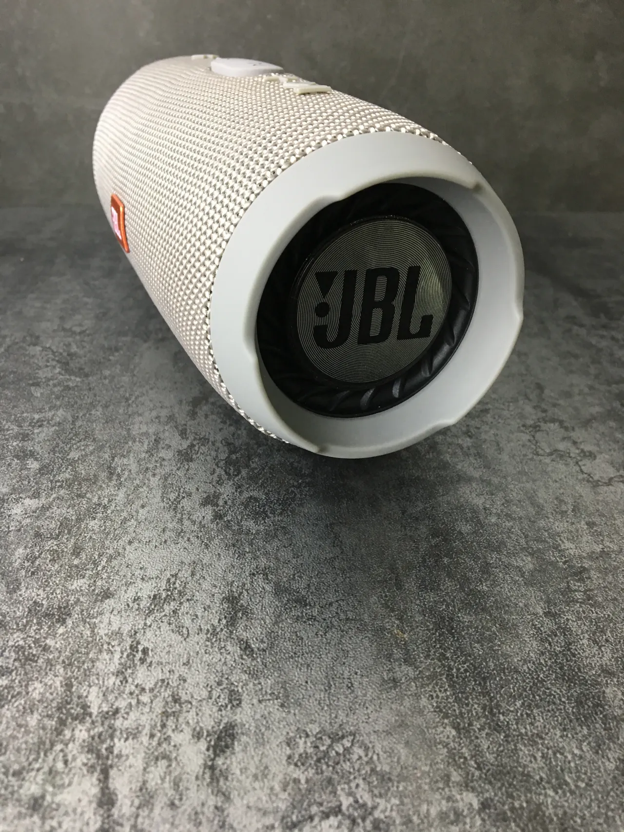 JBL Charge Beige Gray Cylindrical Woven Fabric Grille Portable Speaker 8