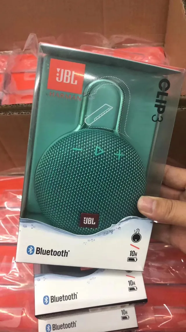 JBL Clip 3 Red Black Compact Round Portable Speaker 3