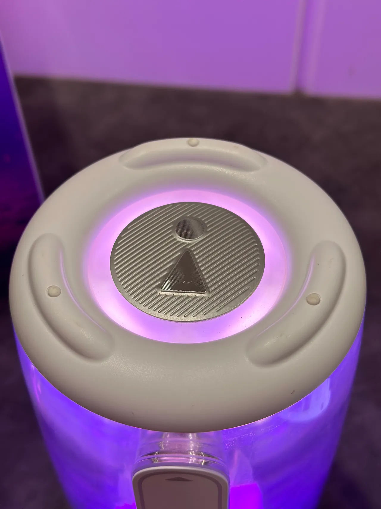 JBL Pulse haut-parleur portable violet corps acrylique cylindrique transparent 4