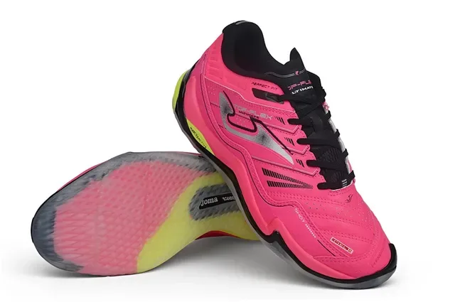 Joma Top-Flex Ultimate Shot Mini Pink Neon Yellow Black Lifestyle Sneakers 4