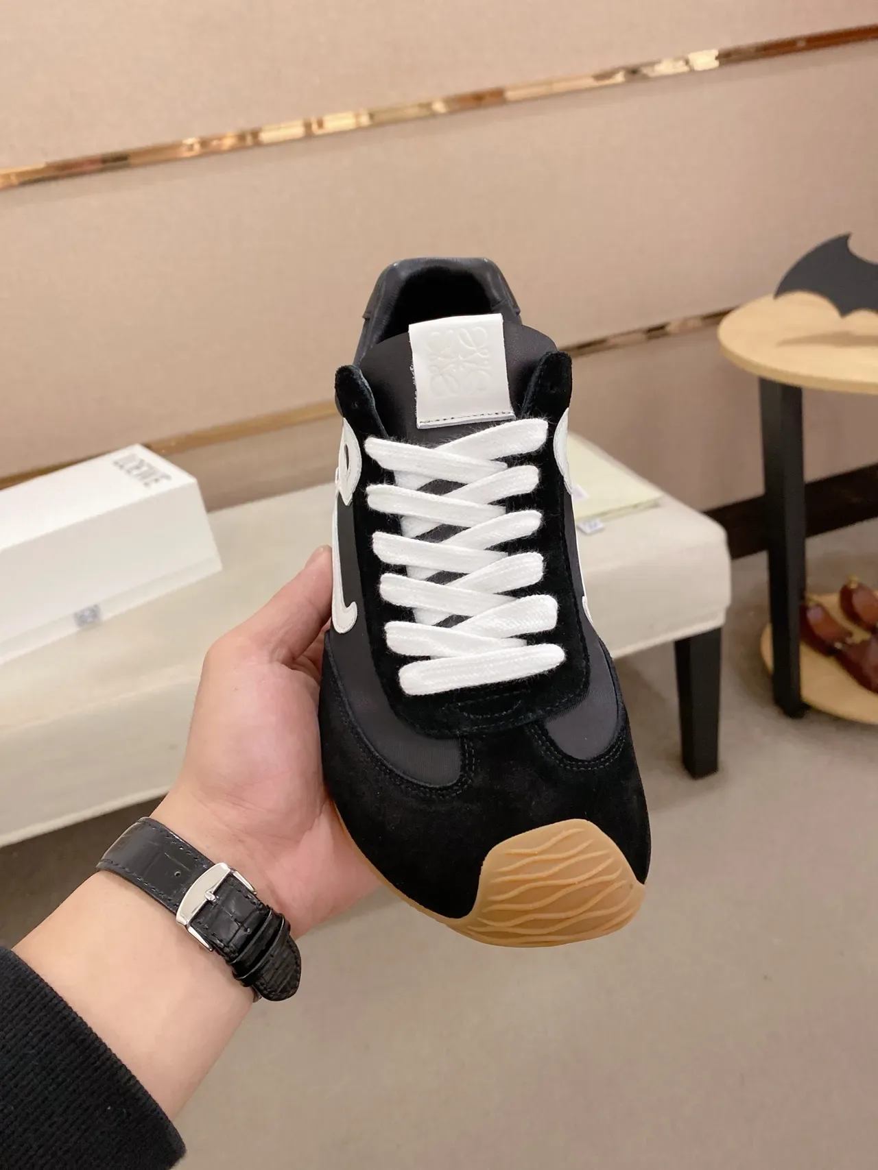 Loewe Flow Runner Noir Blanc Gomme Chaussures Lifestyle 6