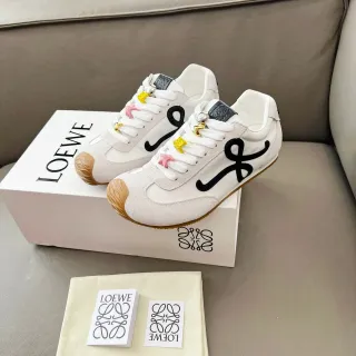 Loewe Flow Runner أبيض أसود Anagram Logo خط جانبي غطاء أصابع مطاطي نمط حياة أحذية رياضية