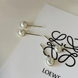 Loewe Broches de Perla Domeada Cristal Encrustado Bobby Pins