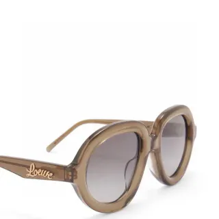 Loeve Marco Redondo Lente Translucida Marrón Gafas de Sol