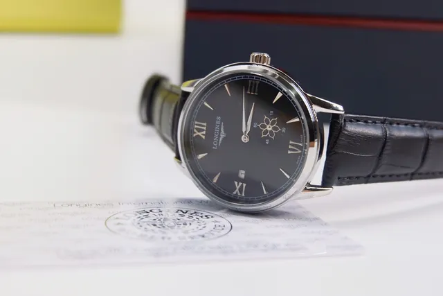 Relógio Longines Preto Prata Clássico Vestido Dial Mecânico 6