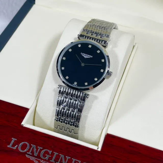 Longines La Grande Classique Black Dial Diamond Markers Quartz Watch 2