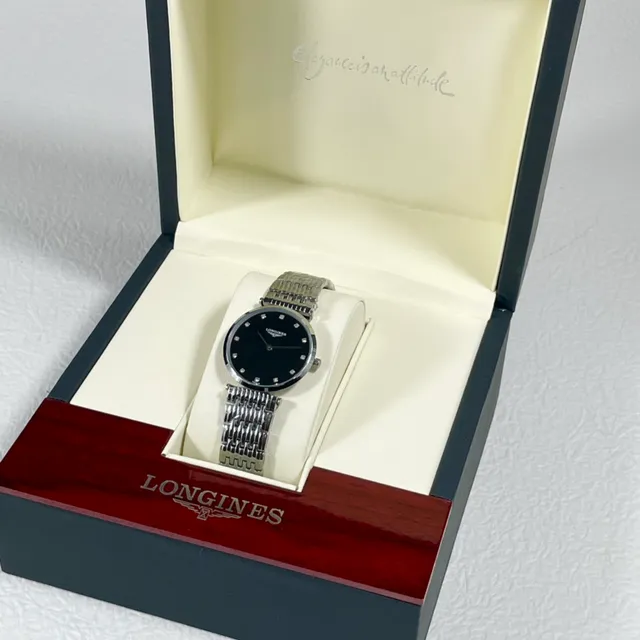 Longines La Grande Classique Black Dial Diamond Markers Quartz Watch 3