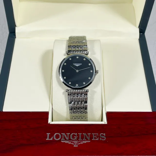Longines La Grande Classique Black Dial Diamond Markers Quartz Watch 4