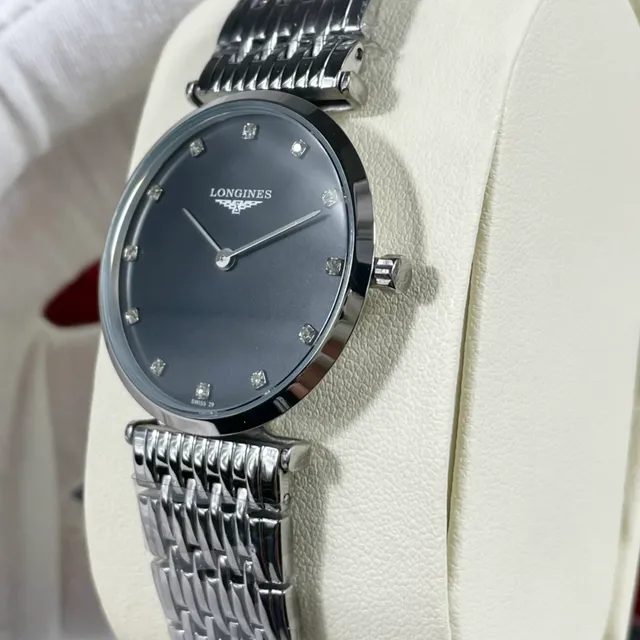 Longines La Grande Classique Black Dial Diamond Markers Quartz Watch 7