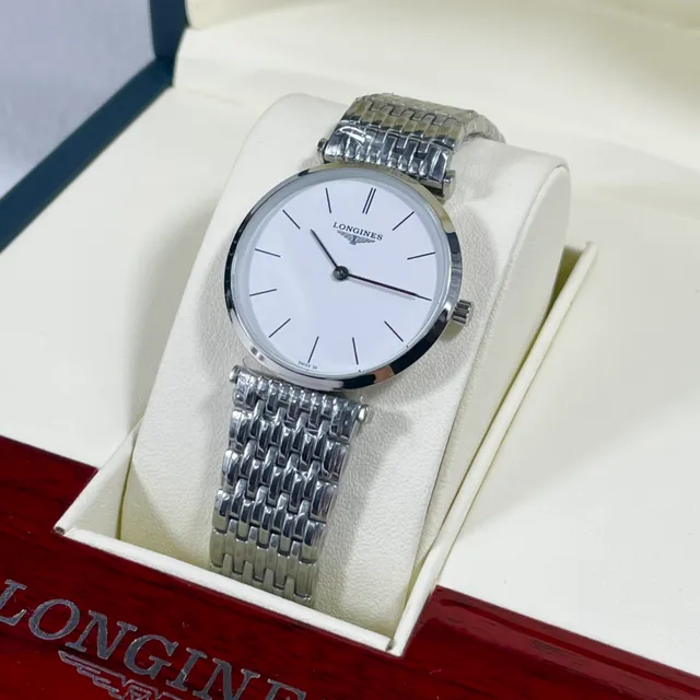 Longines La Grande Classique White Silver Minimalist Dial Stick Indices Quartz Watch 2