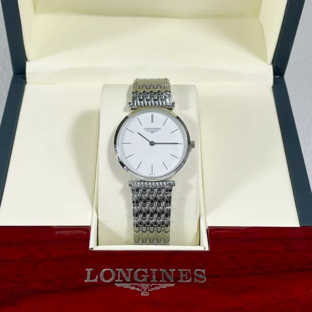 Longines La Grande Classique White Silver Minimalist Dial Stick Indices Quartz Watch 4