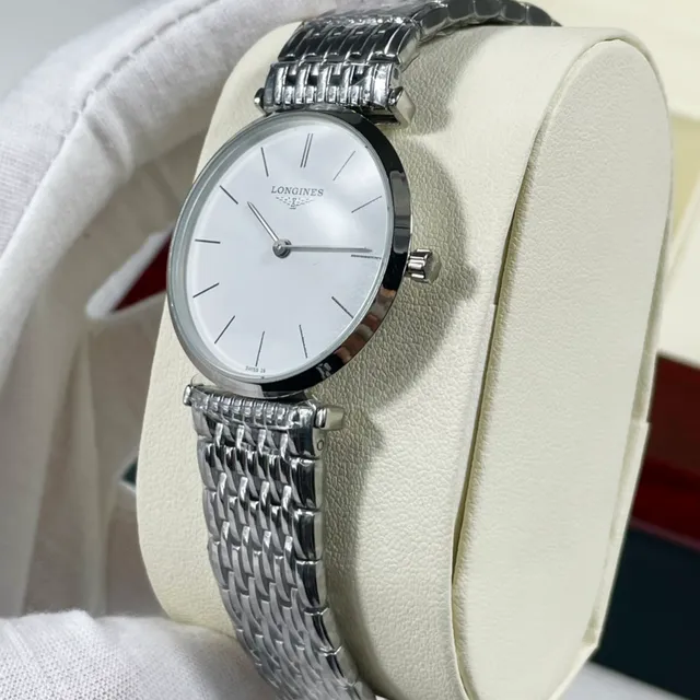 Longines La Grande Classique White Silver Minimalist Dial Stick Indices Quartz Watch 6