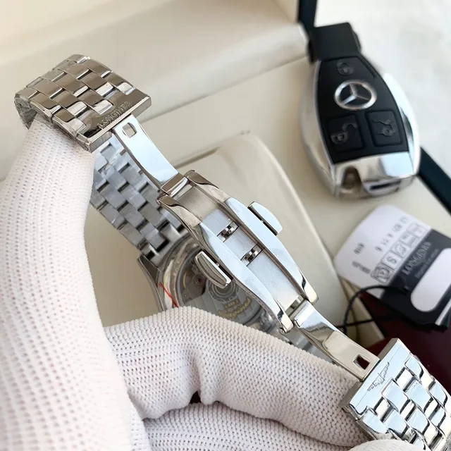 Longines Silver White Round Case Dial Mechanical Watch 2