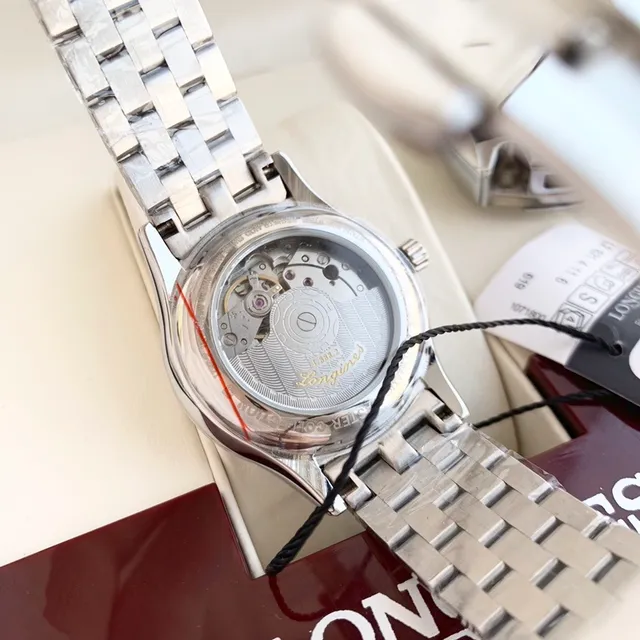 Longines Silver White Round Case Dial Mechanical Watch 3