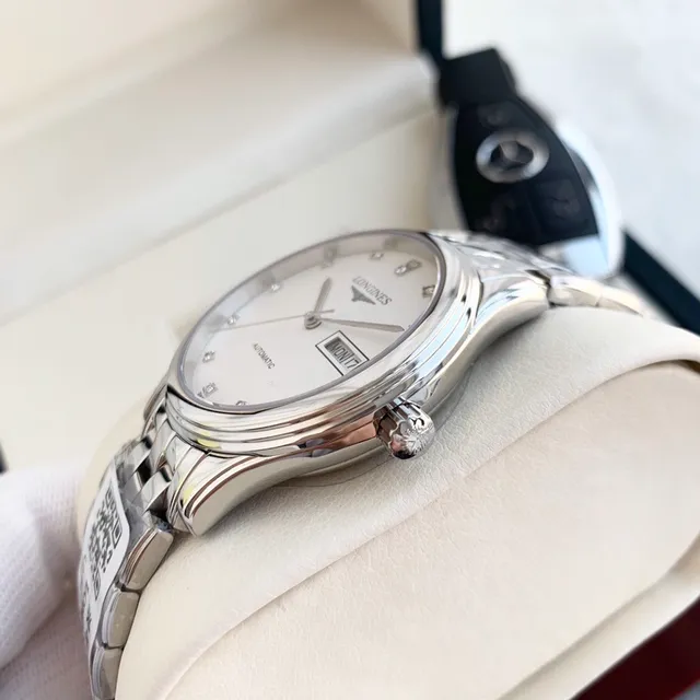 Longines Silver White Round Case Dial Mechanical Watch 4