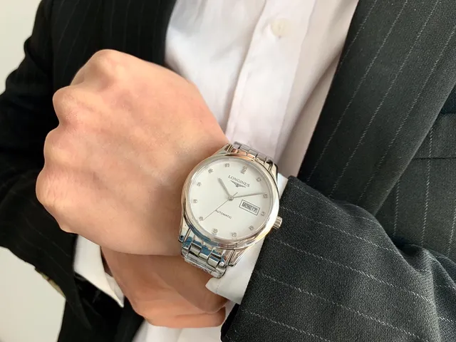 Longines Silver White Round Case Dial Mechanical Watch 6