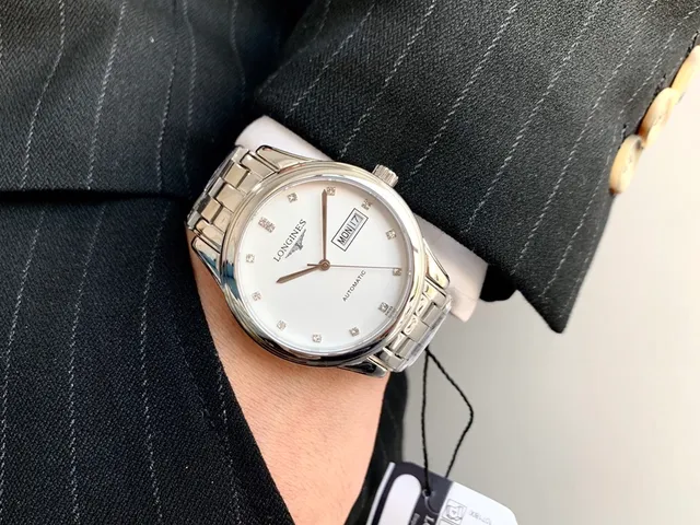 Longines Silver White Round Case Dial Mechanical Watch 7