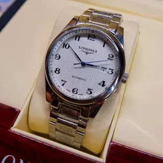 Longines Silver White Stainless Steel Textured Dial Mechanical Watch