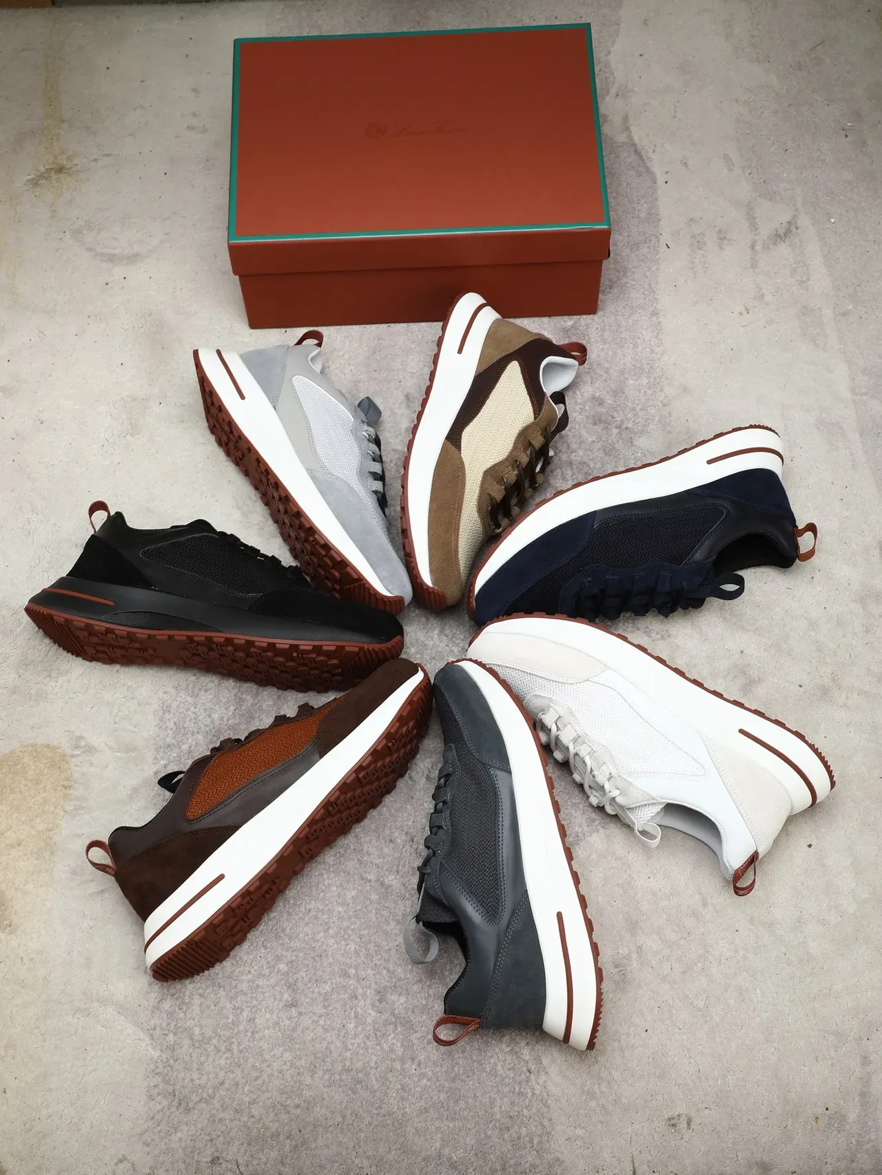 Loro Piana Beige and Brown Mixed-Material Lifestyle Sneaker 2