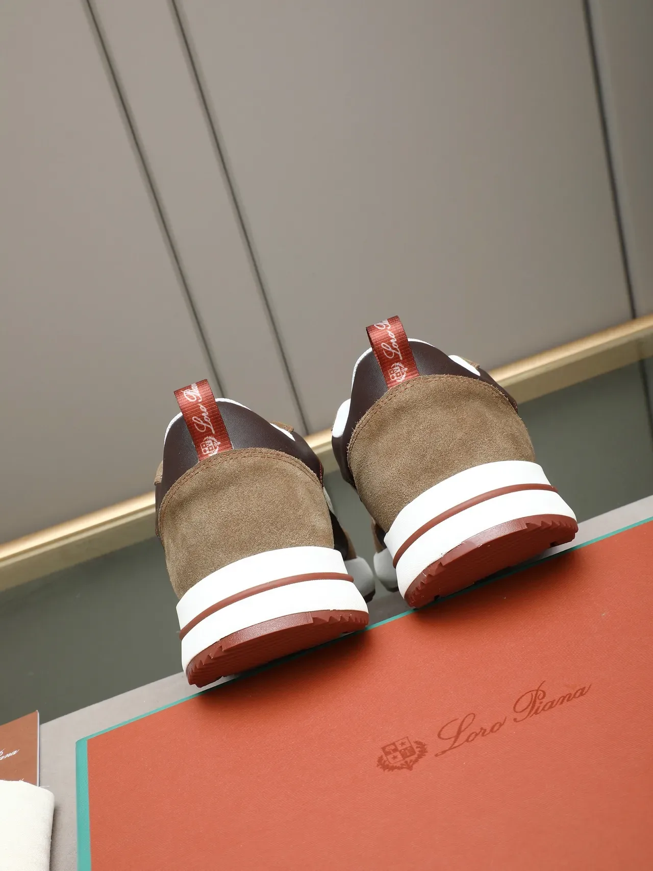 Loro Piana Beige and Brown Mixed-Material Lifestyle Sneaker 4