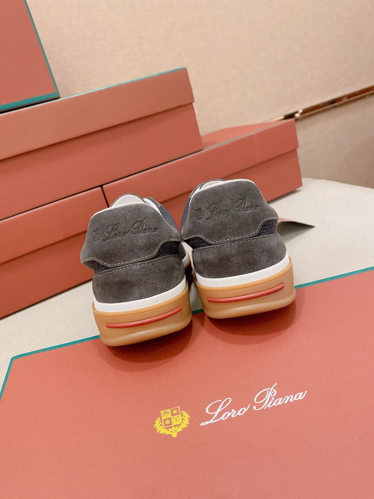 Loro Piana Navy et Gris Daim et Maille Lifestyle Sneaker 3