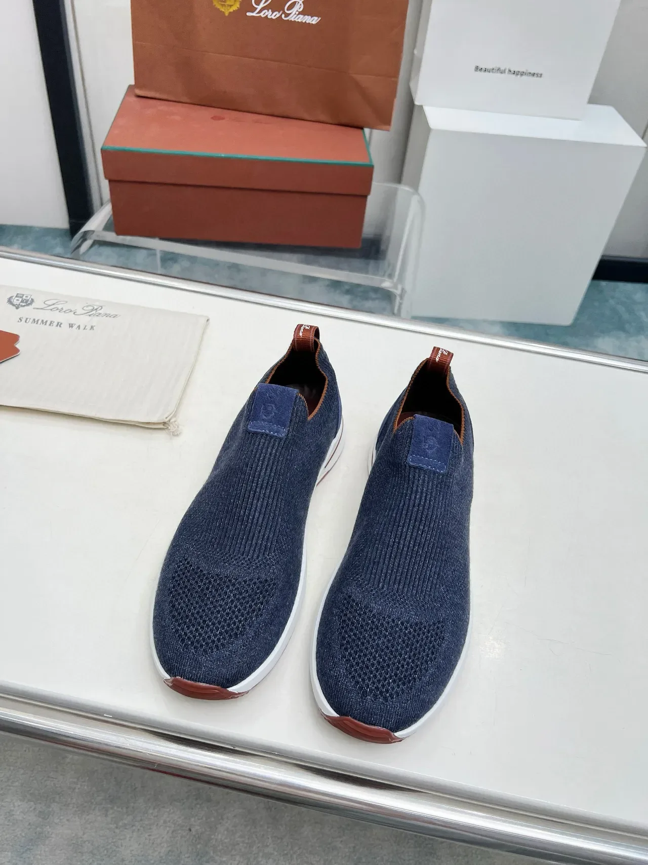Loro Piana Marche d'Été Marine Tricoté Slip-On Lifestyle Sneakers 5