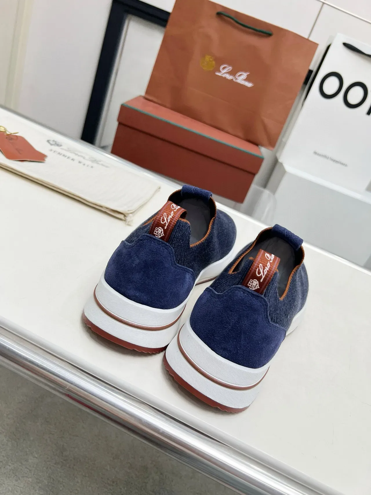 Loro Piana Marche d'Été Marine Tricoté Slip-On Lifestyle Sneakers 7