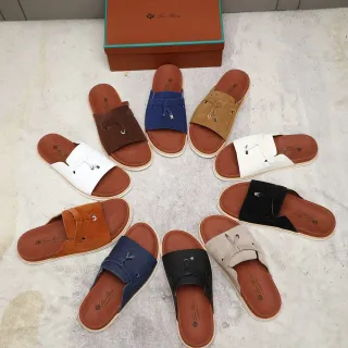 Loro Piana Tasseled Strap Slide Slippers