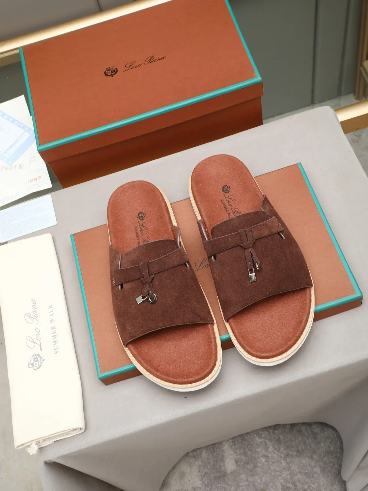 Loro Piana Tasseled Strap Slide Slippers 6
