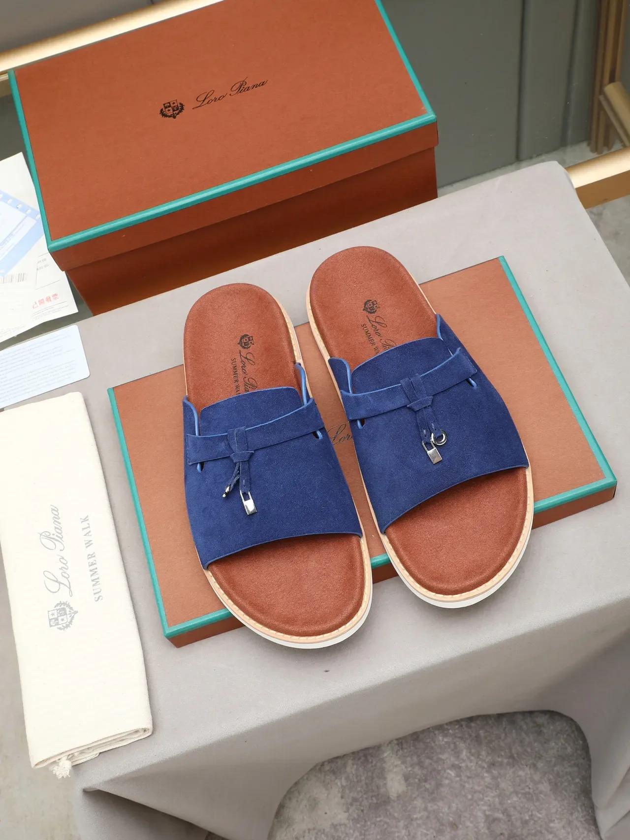 Loro Piana Tasseled Strap Slide Slippers 8