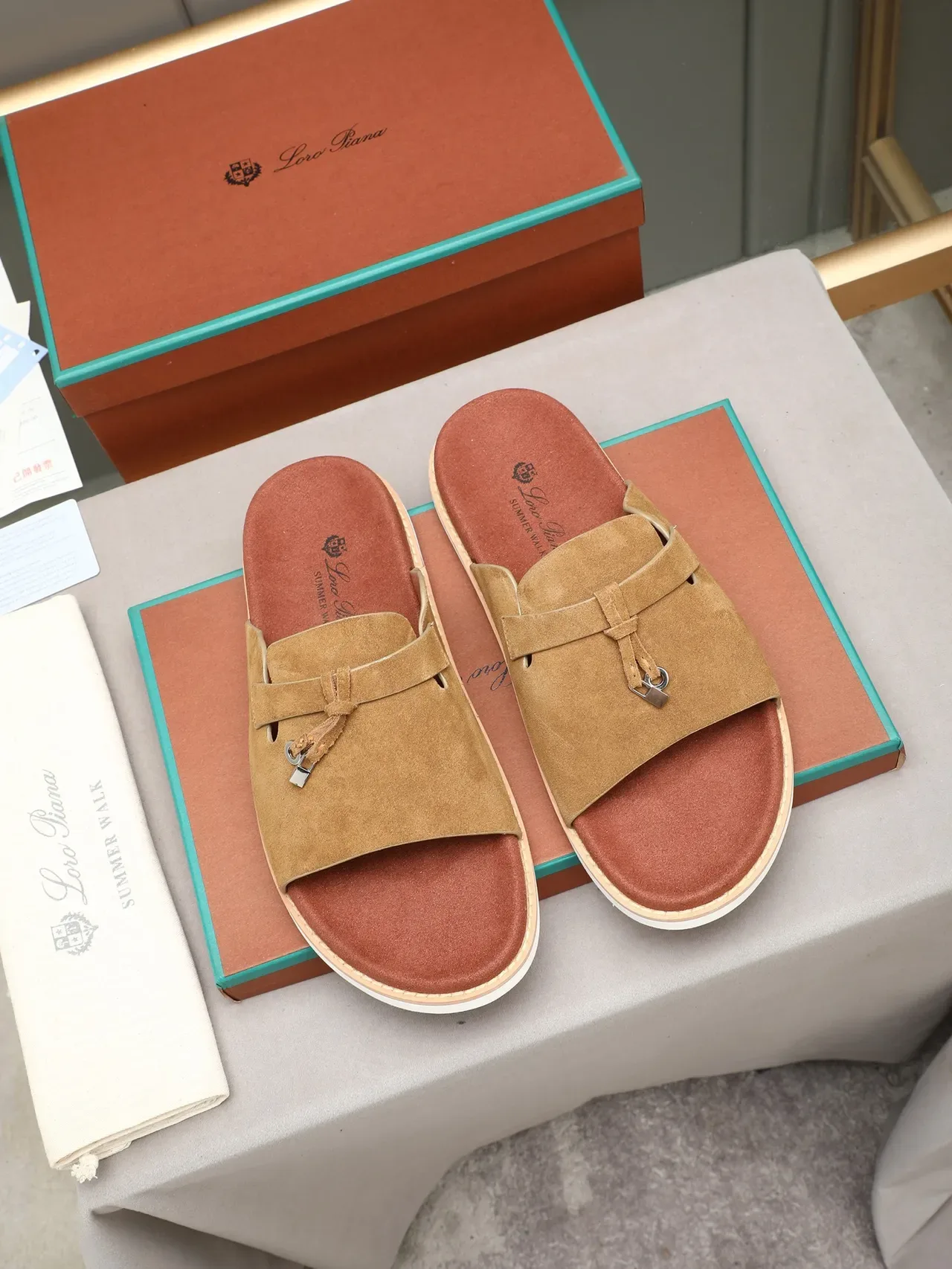Loro Piana Tasseled Strap Slide Slippers 9