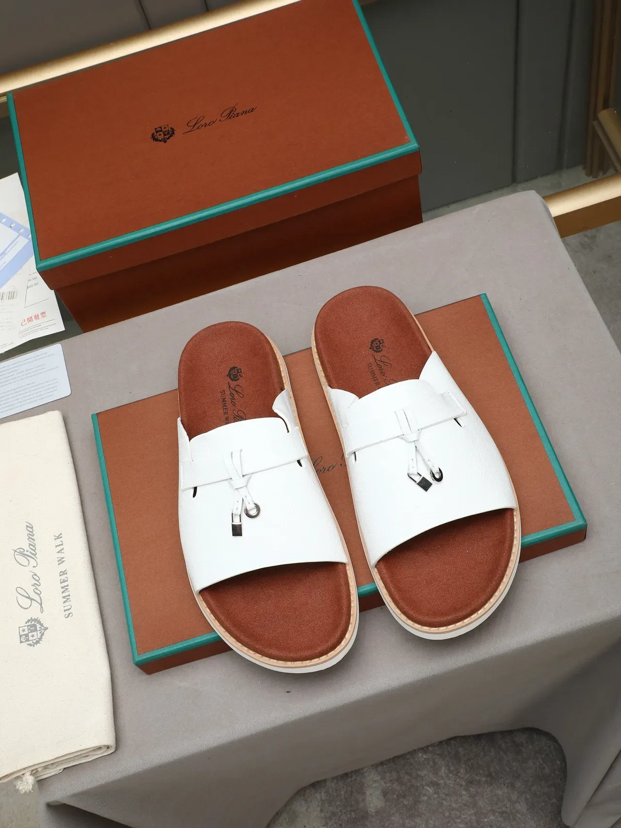 Loro Piana Tasseled Strap Slide Slippers 10