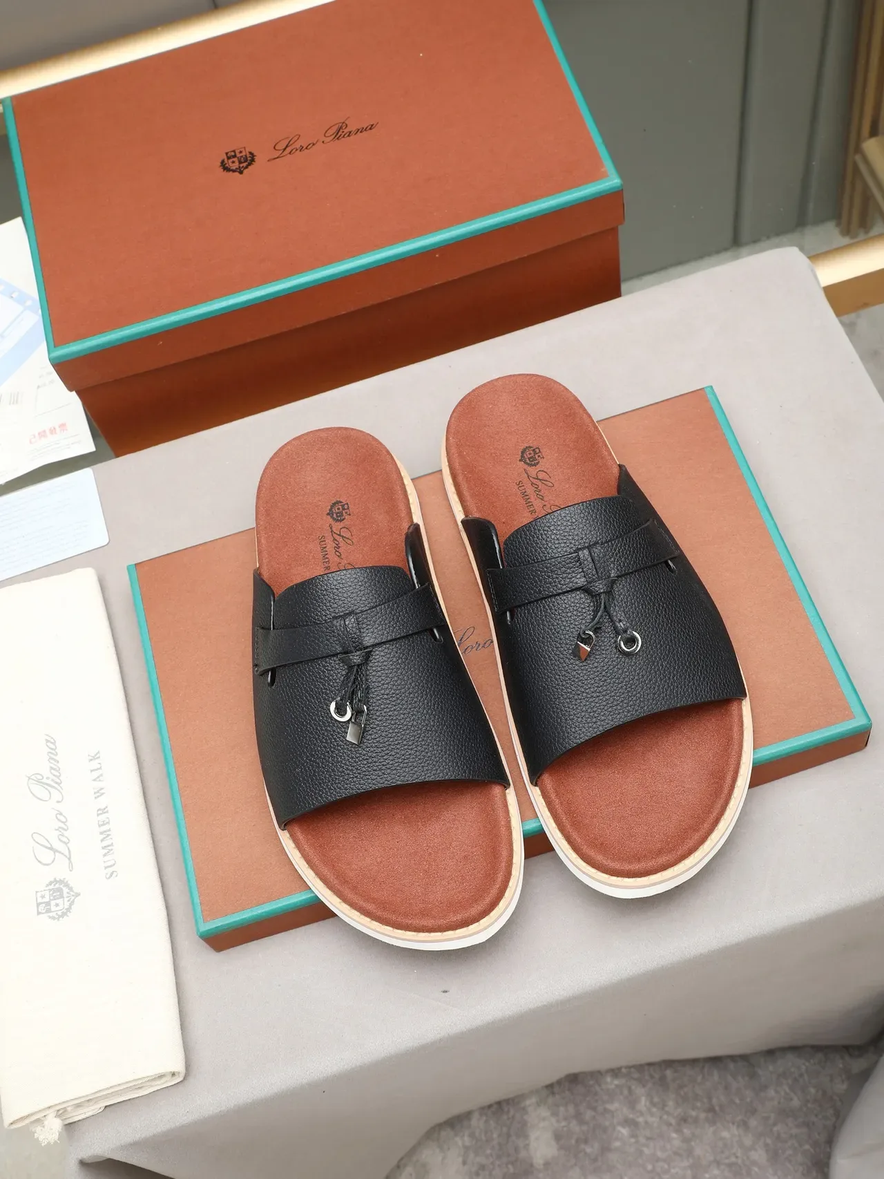 Loro Piana Tasseled Strap Slide Slippers 12