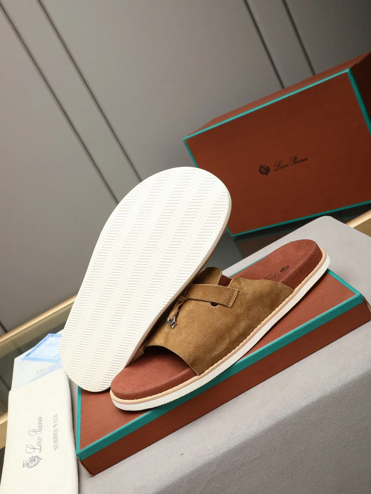 Loro Piana Tasseled Strap Slide Slippers 19