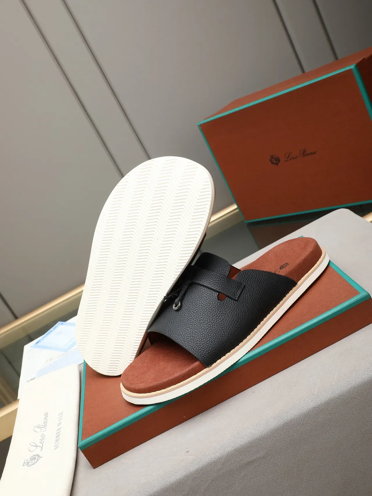 Loro Piana Tasseled Strap Slide Slippers 22
