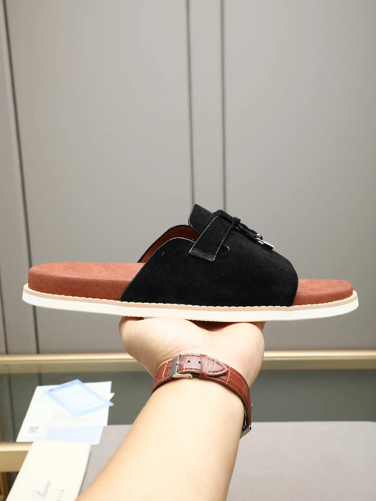 Loro Piana Tasseled Strap Slide Slippers 24