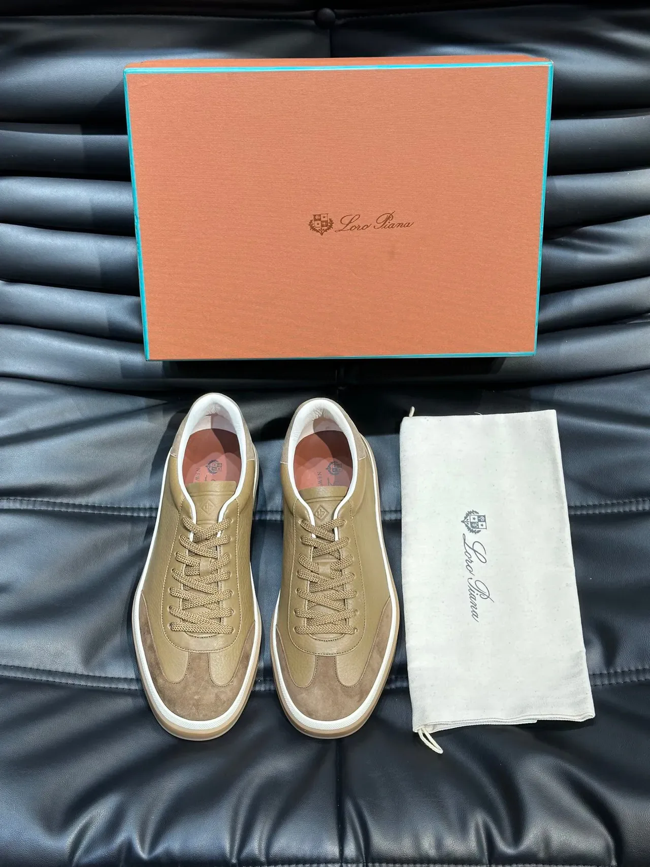 Loro Piana Two-Tone Leather Suede Lifestyle Sneakers 3