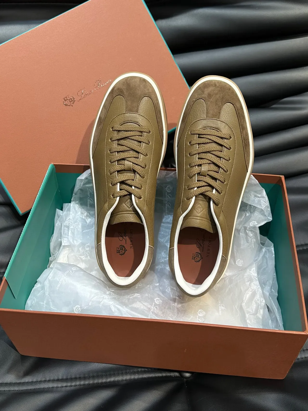 Loro Piana Two-Tone Leather Suede Lifestyle Sneakers 5