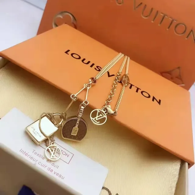 Louis Vuitton Asymmetrical Lock and Chain LV Monogram Earrings 2