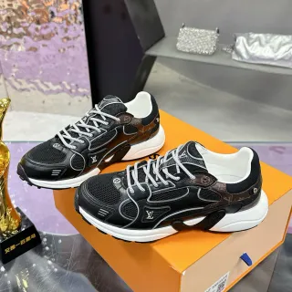 Louis Vuitton Black Brown Monogram Canvas Mesh And Leather Paneling Lifestyle Sneakers