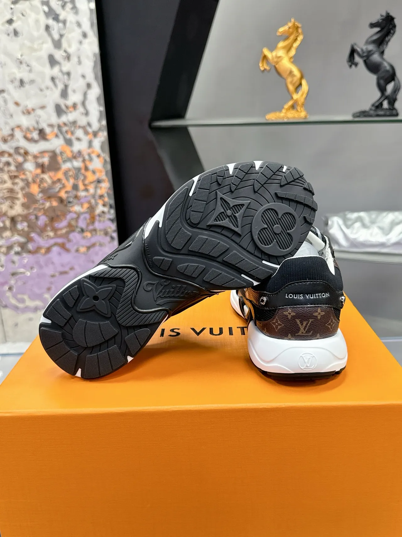 Louis Vuitton Black Brown Monogram Canvas Mesh And Leather Paneling Lifestyle Sneakers 2