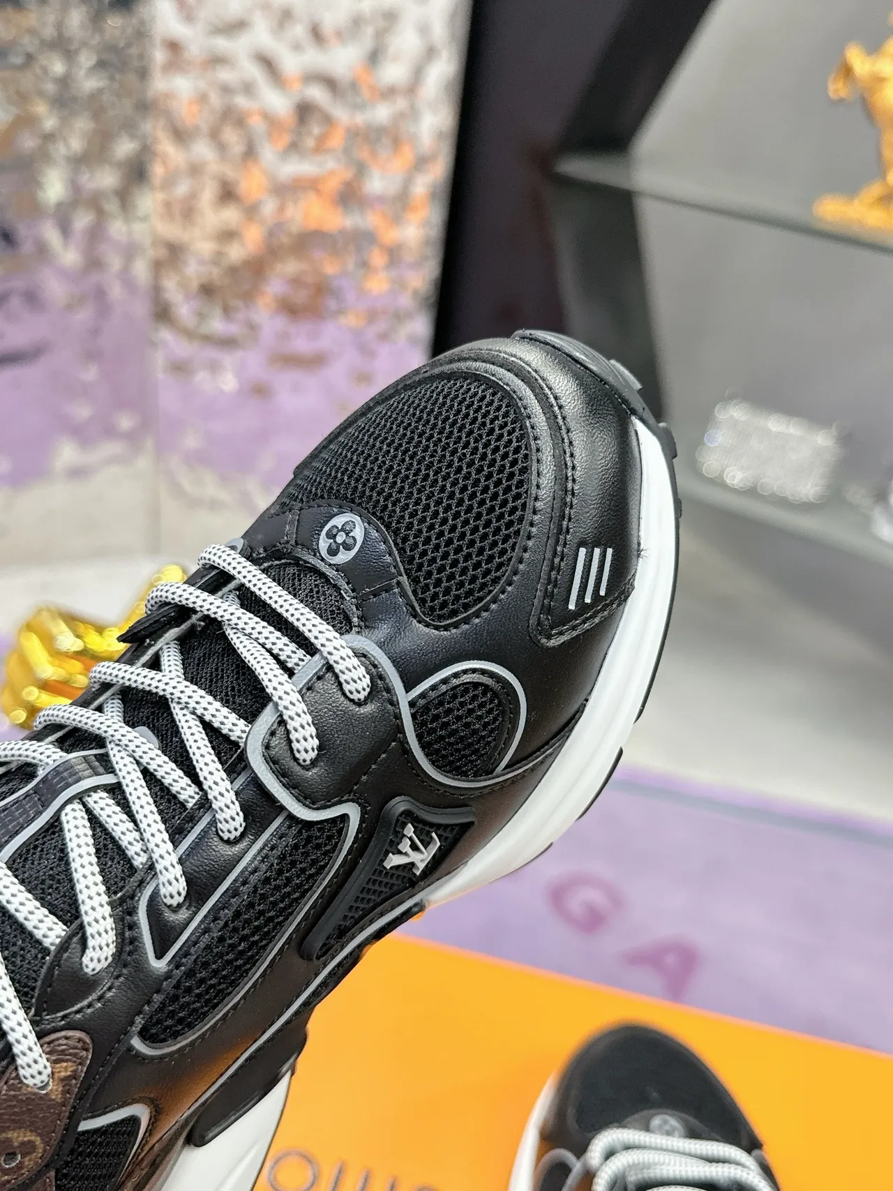 Louis Vuitton Black Brown Monogram Canvas Mesh And Leather Paneling Lifestyle Sneakers 4