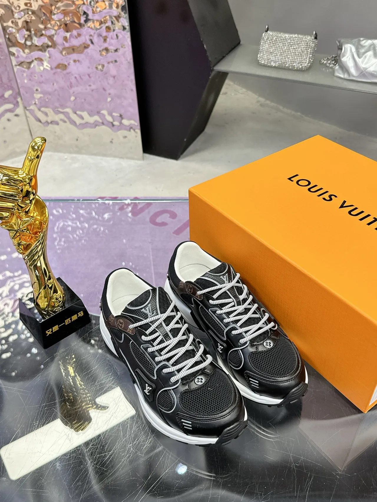 Louis Vuitton Black Brown Monogram Canvas Mesh And Leather Paneling Lifestyle Sneakers 5