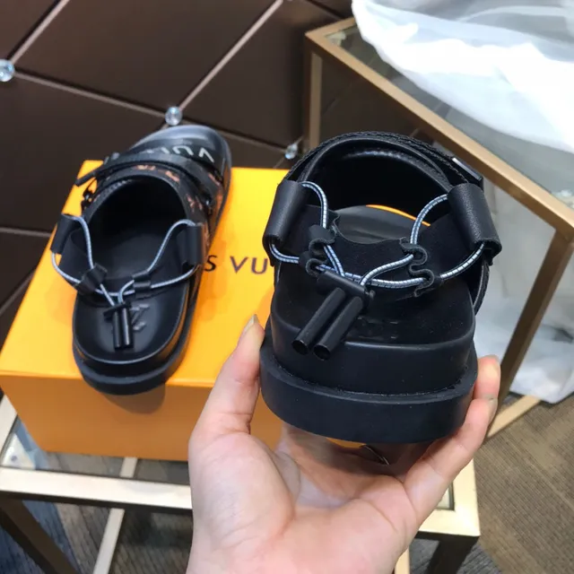 Louis Vuitton Black Brown Multi-Strap Monogram Canvas Casual Sandals 6