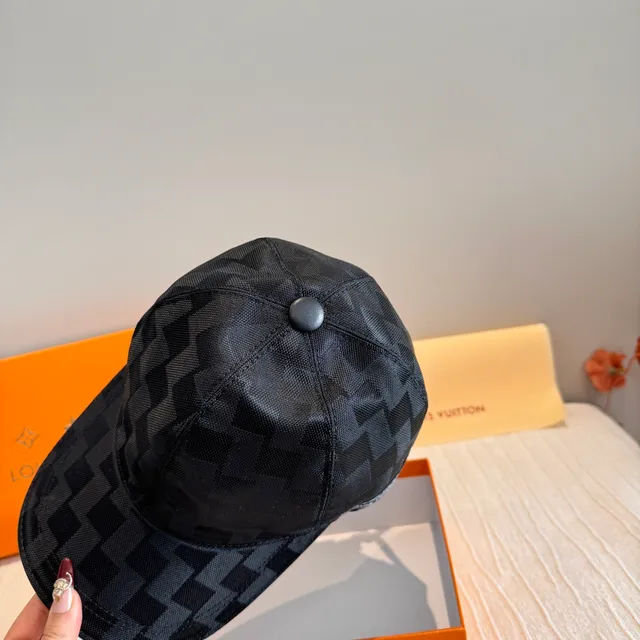 Louis Vuitton Black Geometric Jacquard Baseball Cap 5