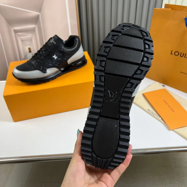 Louis Vuitton Black Gray Monogram-Embossed Leather Two-Tone Lifestyle Sneakers 3
