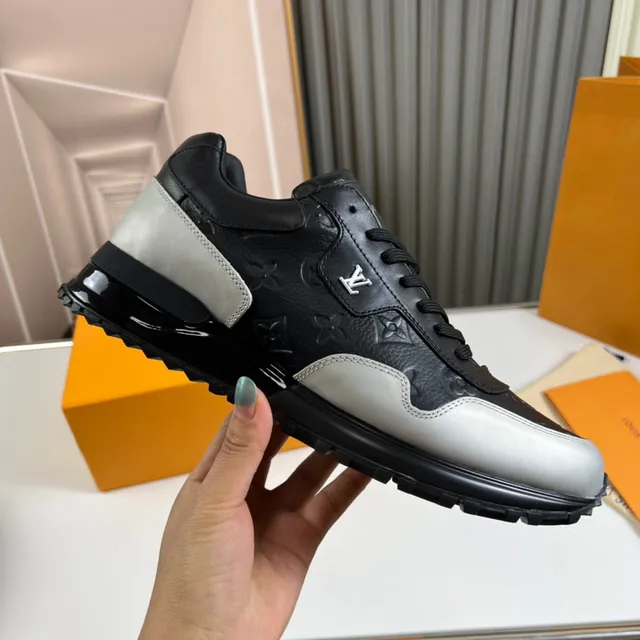 Louis Vuitton Black Gray Monogram-Embossed Leather Two-Tone Lifestyle Sneakers 5