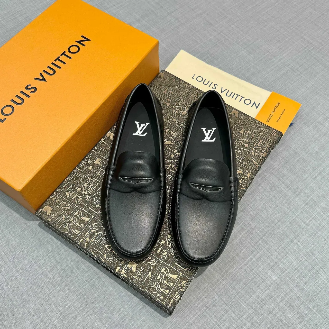 Louis Vuitton Black Leather Penny Loafer 6