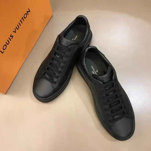 Louis Vuitton Black Monogram-Embossed Leather Lifestyle Sneakers 3